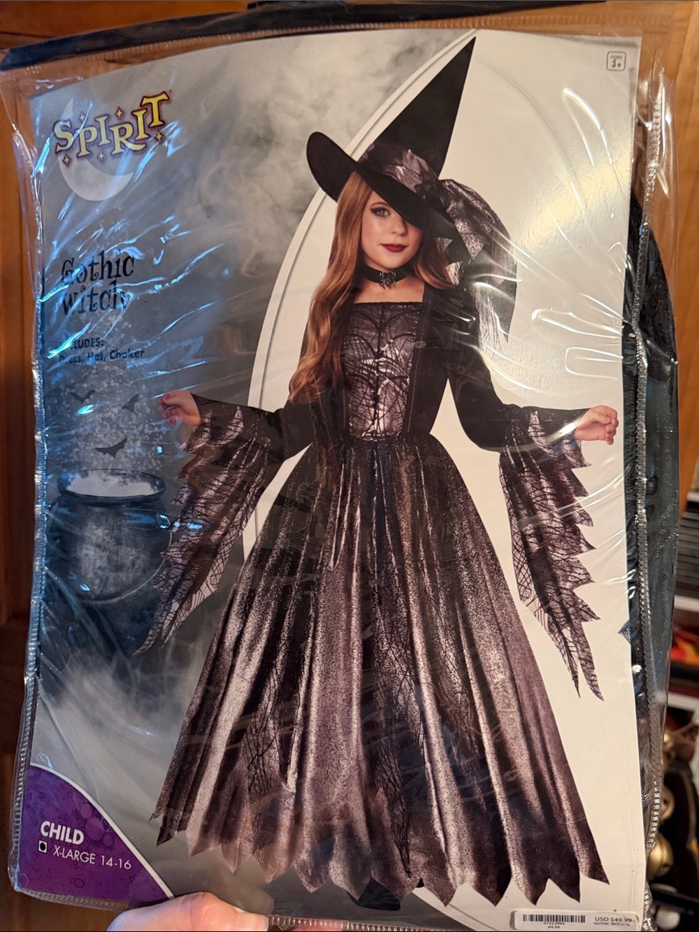 Spirit Metallic Black Gothic Witch Costume